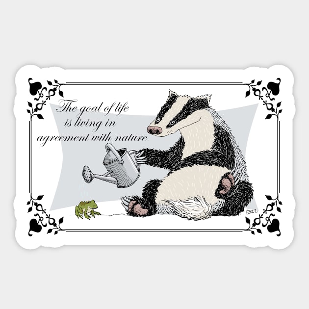 Watering Badger Sticker by shiro